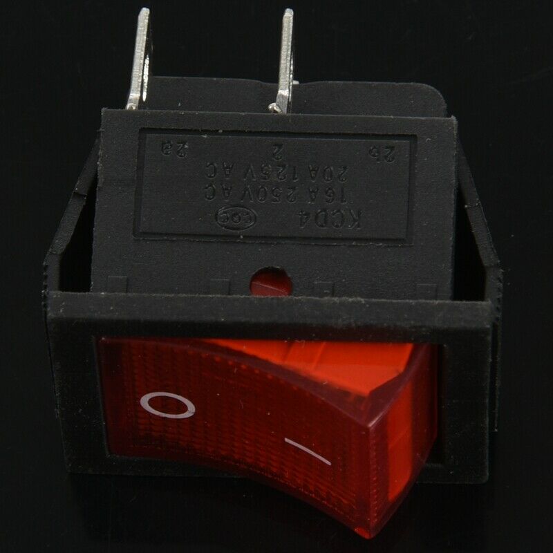 Red Light 4 Pin DPST ON/OFF Snap in Rocker Switch 15A/250V 20A/125V AC 28x22mmW6