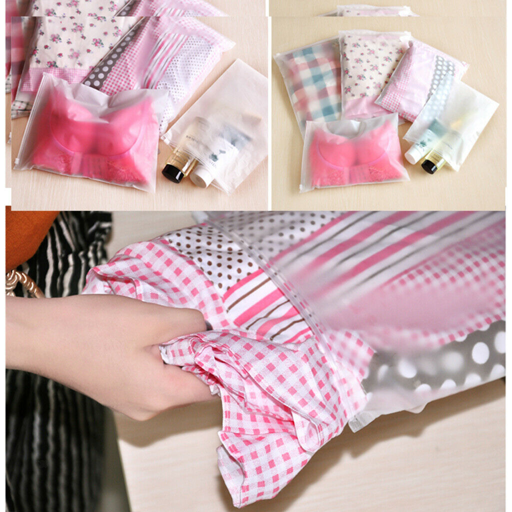 6pcs Clear Sealed Travel Storage Bags Pack Luggage Storage Holder Pocket