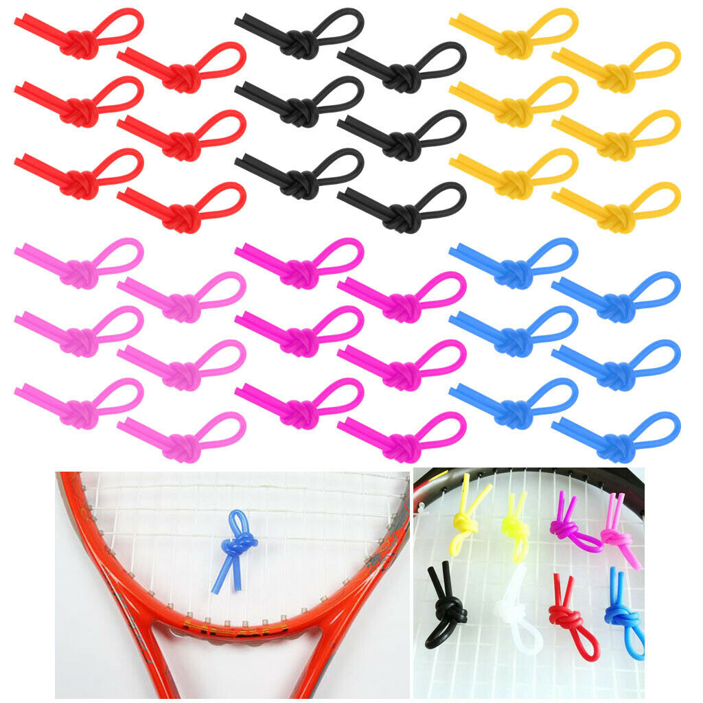 6 Pack Soft Tennis Racquet Dampener Elastic Tennis Knot vibration Dampener