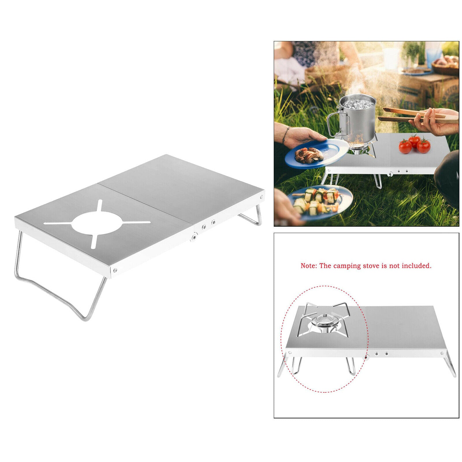 Portable Folded Table Camp Stove Stand Holder Picnic Backpacking Hiking Tool