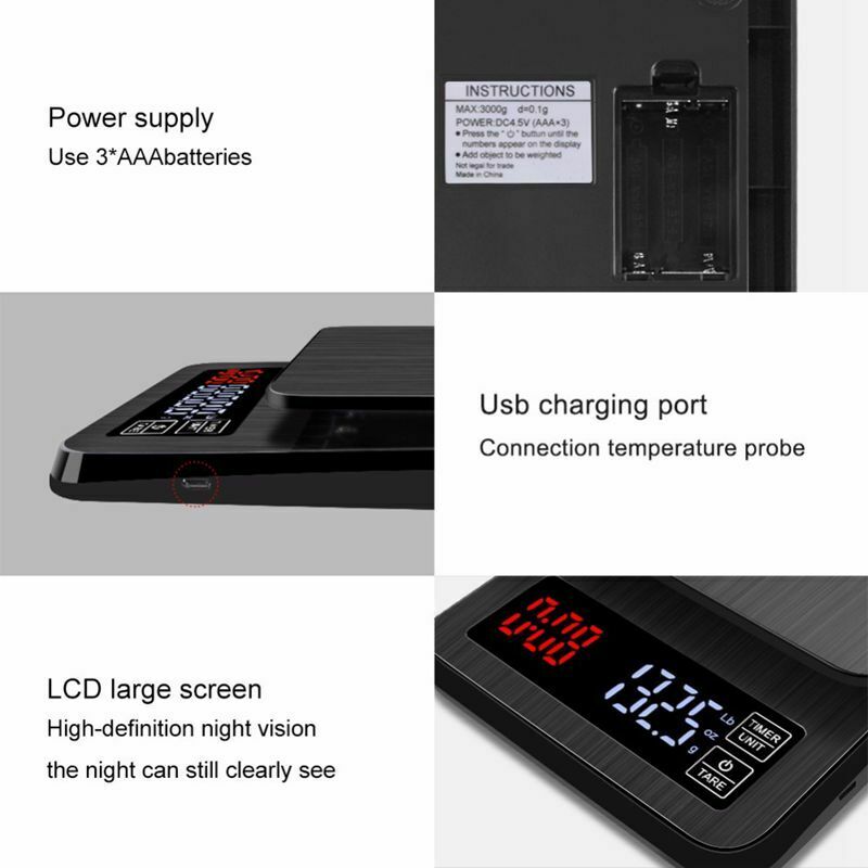 Mini Lcd Digital Electronic Drip Coffee Scale With Timer 3Kg 0.1G Digital CoffZ8