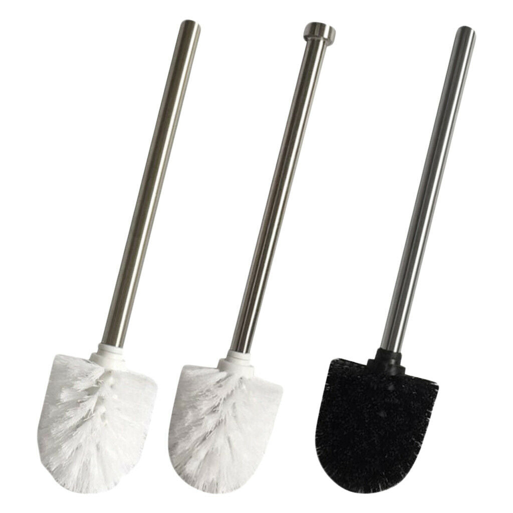 Toilet Brush Toilet Scrubber with Stainless Steel Handle  White_1