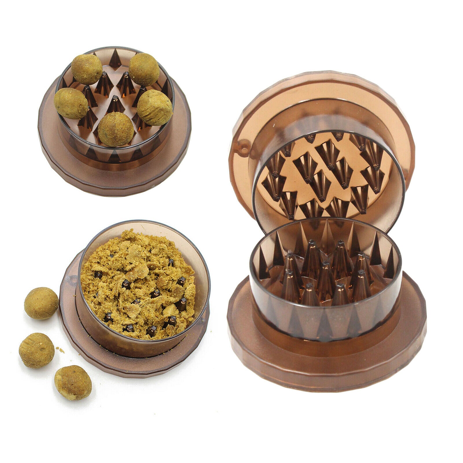 Portable Fishing Bait Crusher Boilie Grinder Box Convenient Fooder Brown