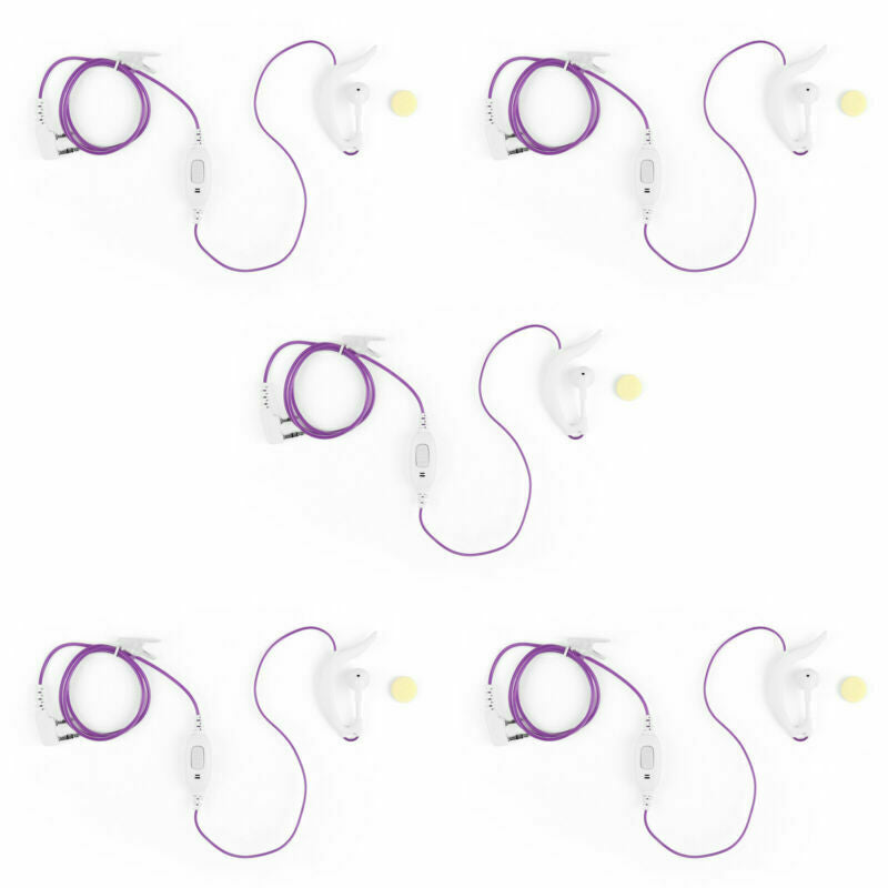 5x 2 Pin G-Shape Earpiece Earphone PTT For HYT Radio TC268 TC270 TC368 Pur  AT2