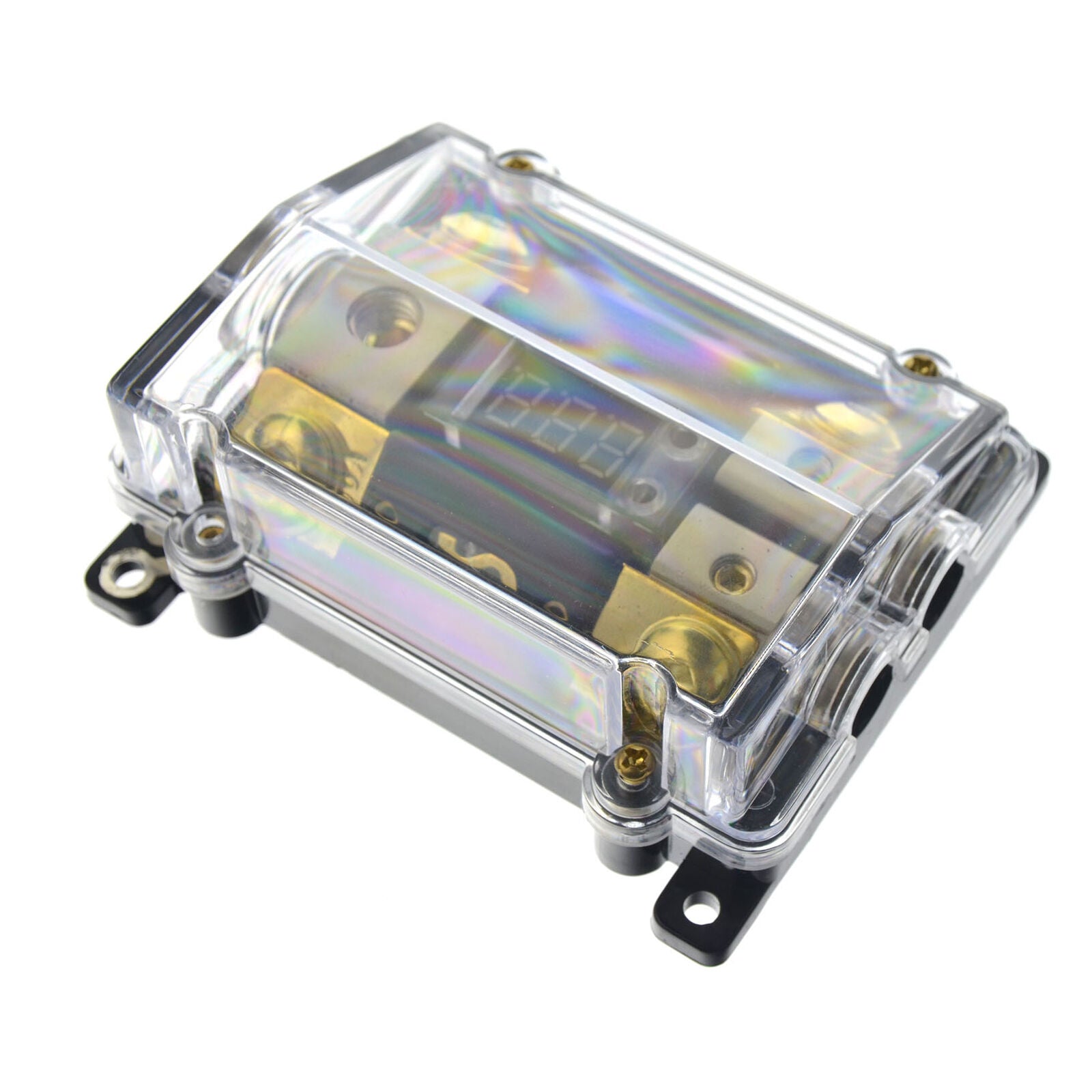 100A 3-Way Audio Stereo Fuse Holder Ground Cable Splitter Distribution Block