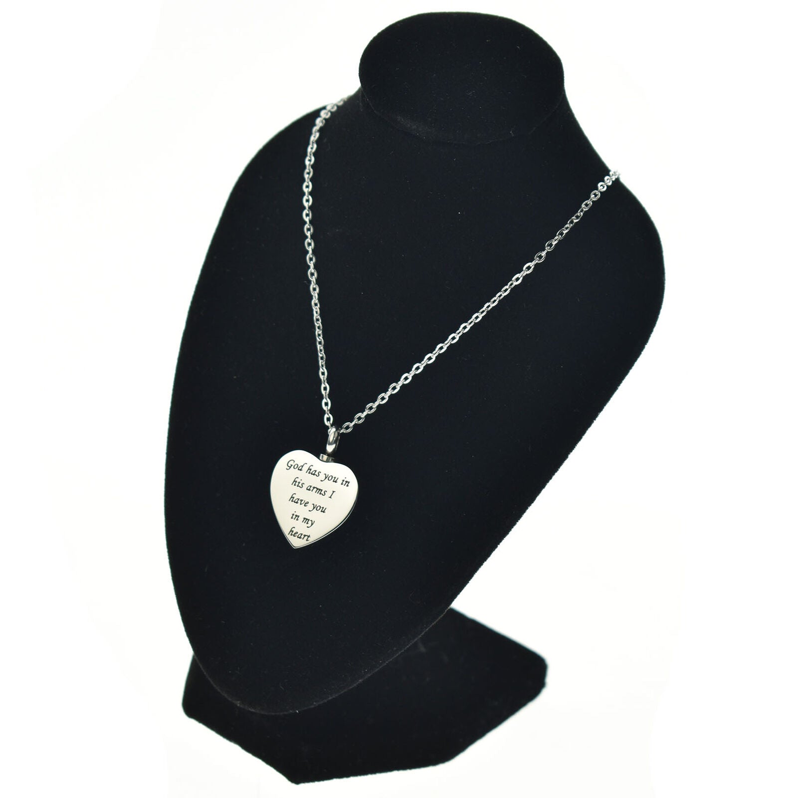 Fashion Unisex New God has You in his Arms Heart Cremation Urn Ashes Necklace