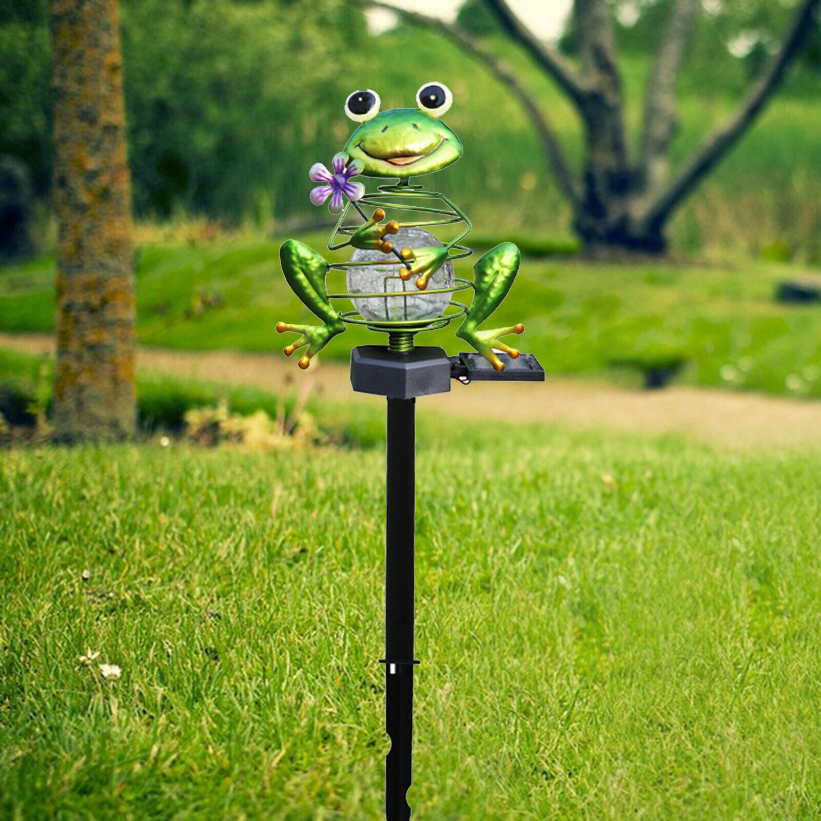 Iron Garden Solar Frog Lights Outdoor LED Landscape Lights Art for Courtyard