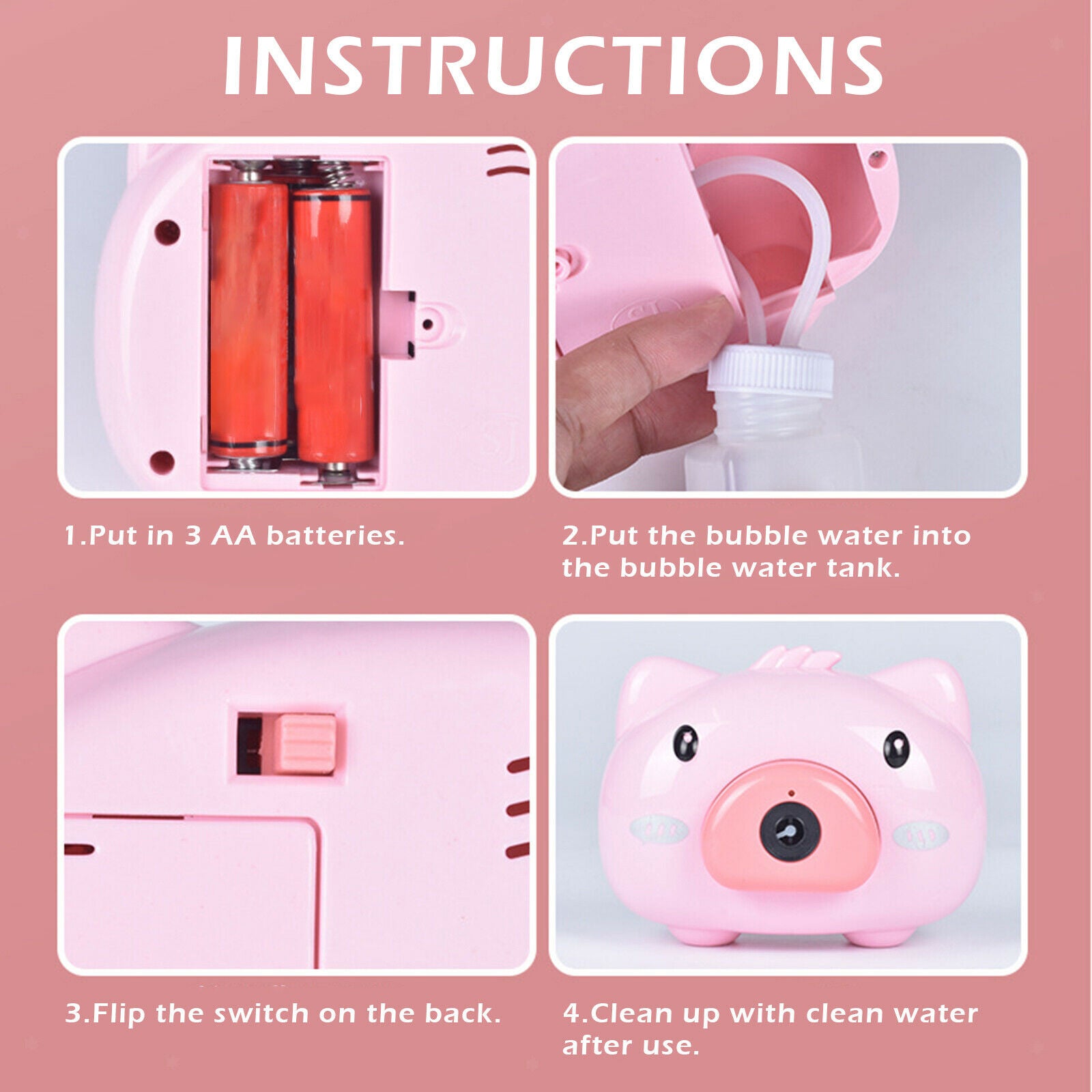 Bubble Toys for Kids Toddlers, Non-Toxic Camera Bubble Blower with Music Sounds