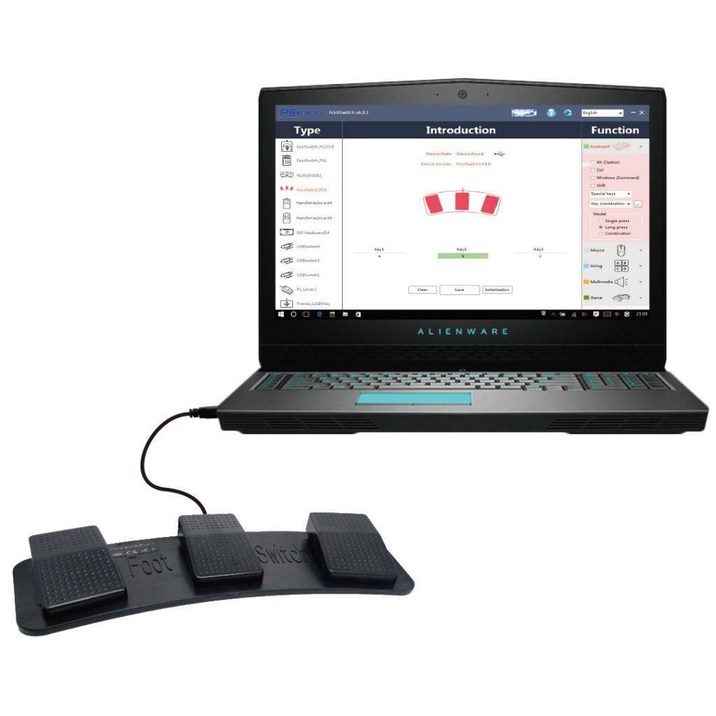 FS3-P USB Triple Foot Switch Pedal Control Keyboard Mouse PC Game