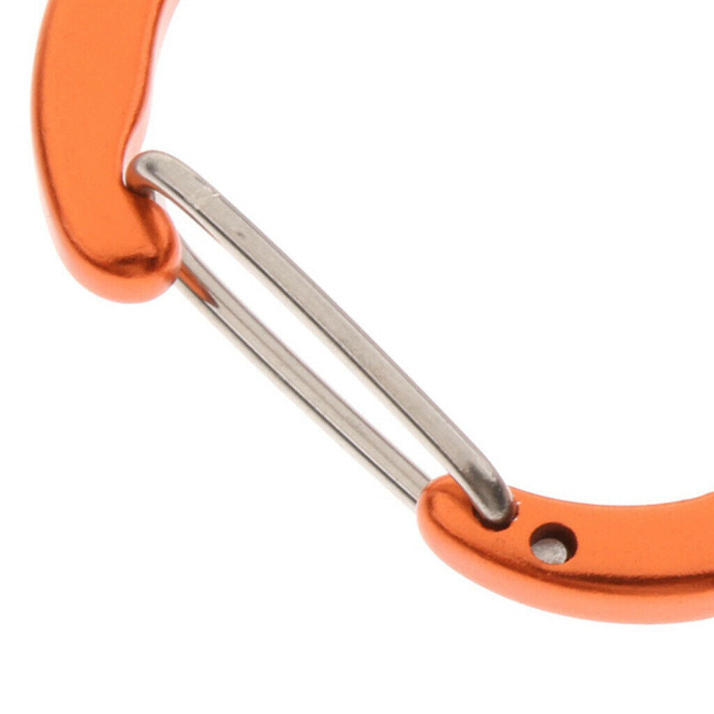 10Pcs Aluminum Alloy Carabiner Outdoor D Shape Quickdraw Sandblasted orange