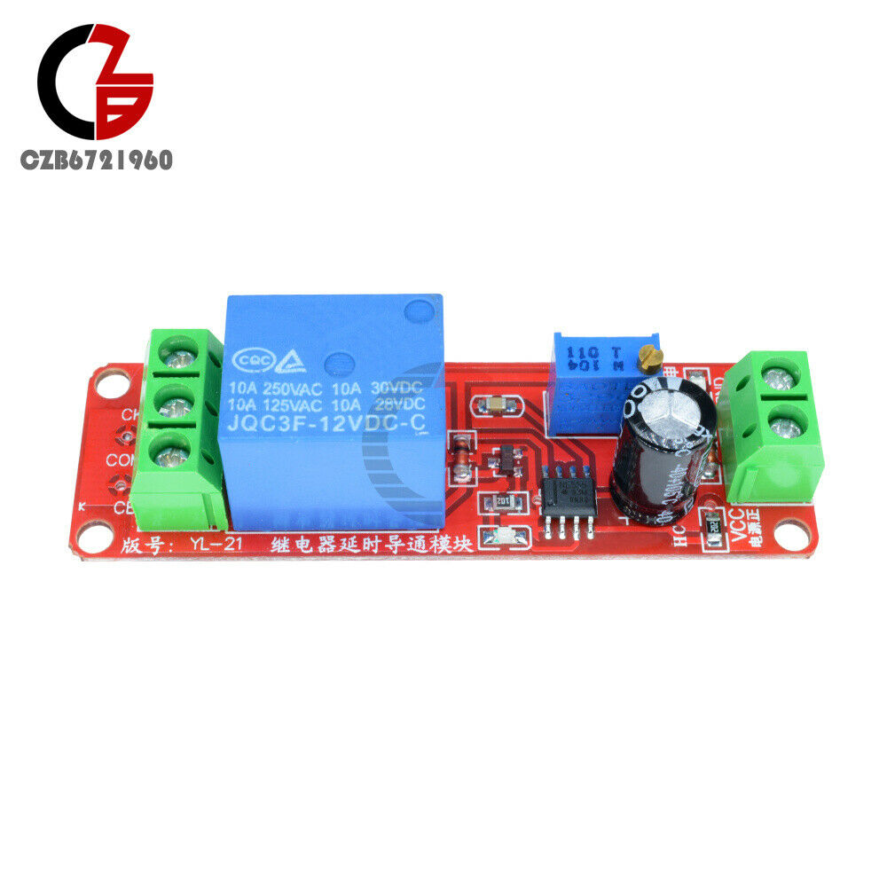 10PCS NE555 DC 12V Conduction Delay Relay Shield Module Timer Switch 0 to 10 Sec