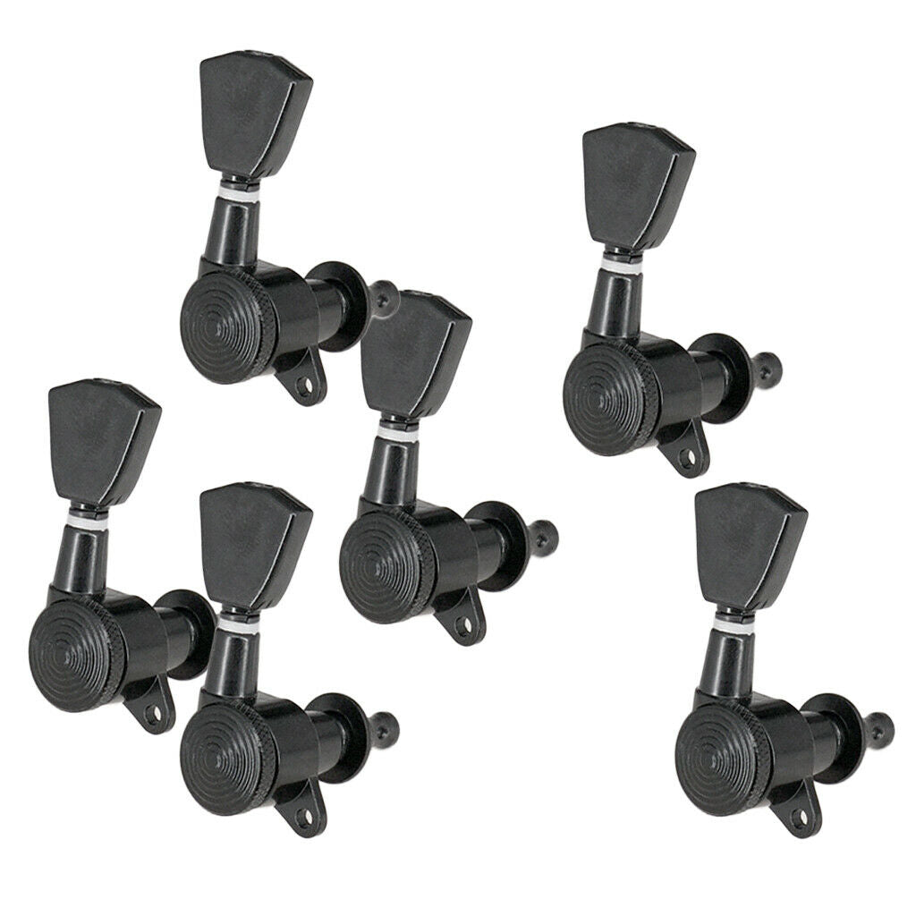 Guitar Lock Gear Tuners Tuning Pegs Machine Heads 6R for Folk Guitar Black