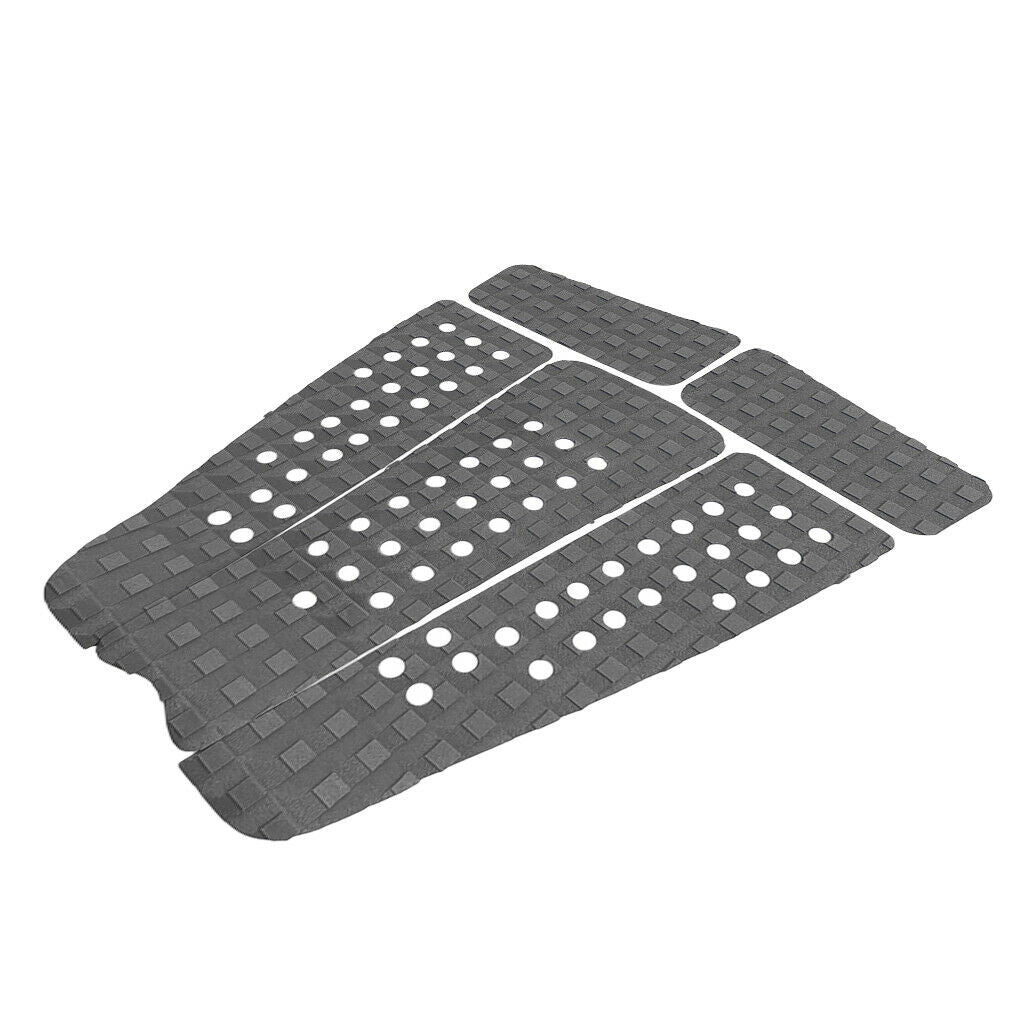 5 Pieces Square Grooved EVA Surfboard   Traction Deck Grip Tail Pad Gray