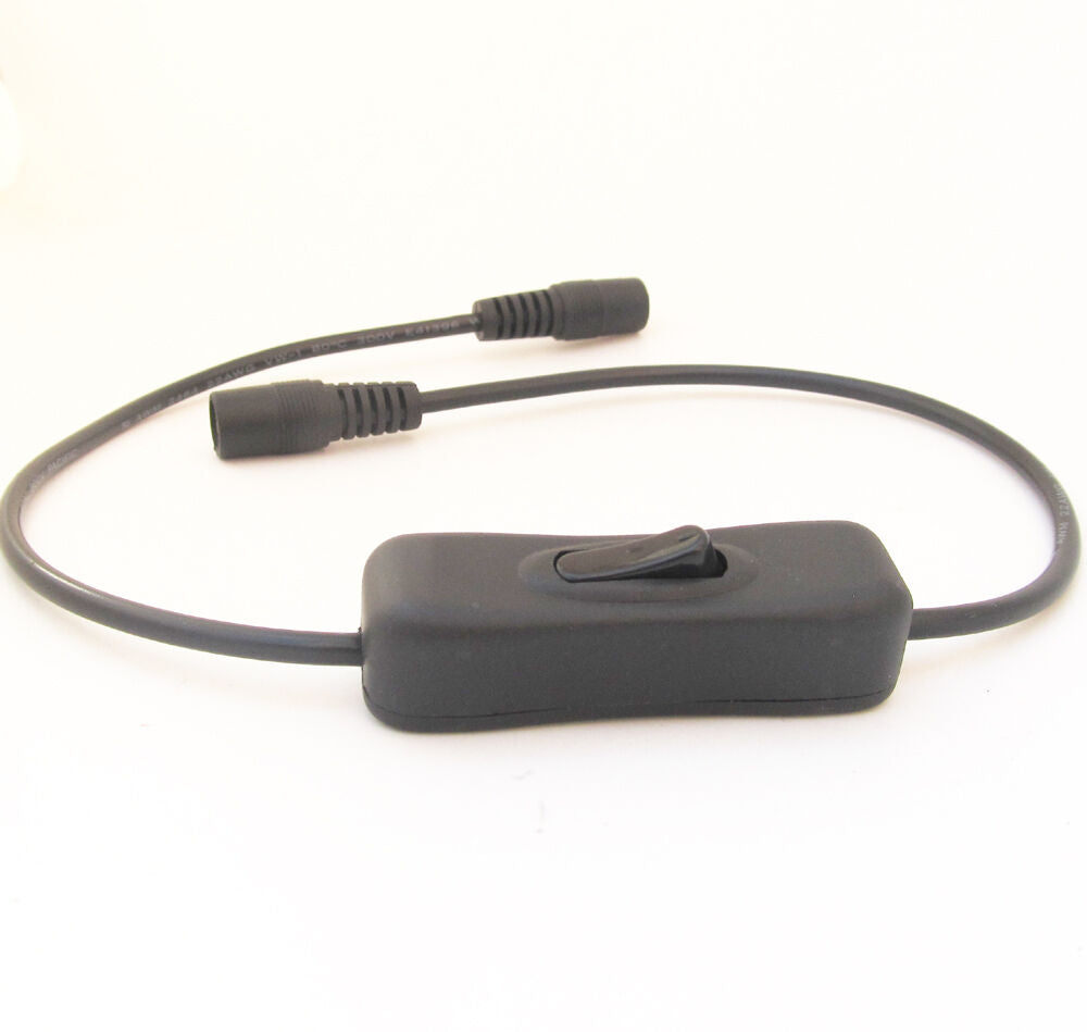 10pcs 50cm 5.5x2.1mm 5521 Female to Female DC Power Cable With On/Off Switch