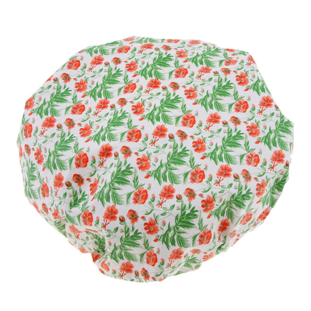 Women Shower Caps Bathing Bath Hat Elastic Salon Hair Cover Head   Cyan