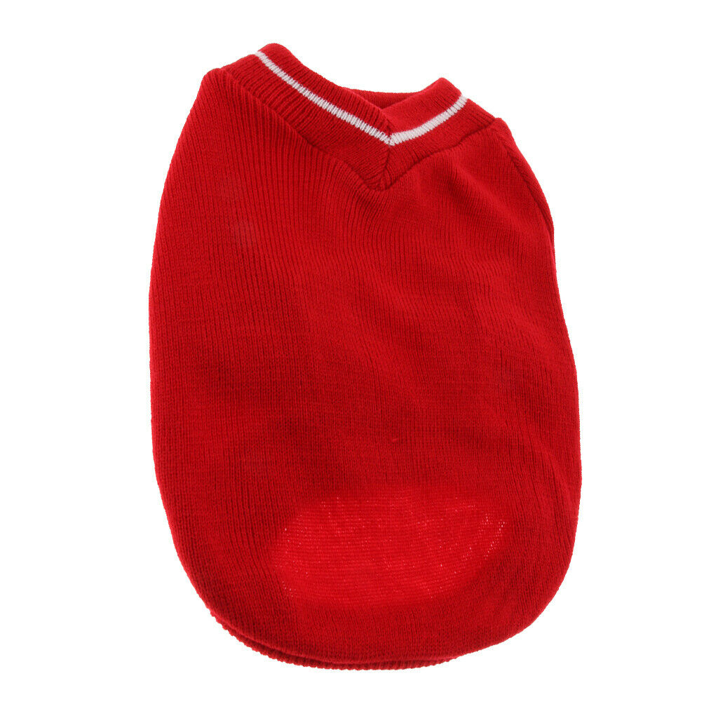 Pet Dog Knitted Sweater Winter Warm Puppy Clothes Dog Costume Red M