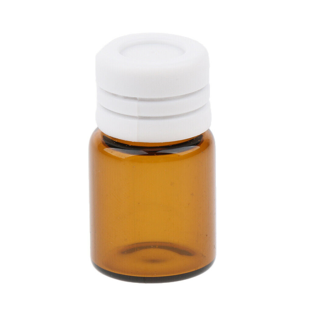 40 PCS Mini Amber Glass Vial Essential Oil Sample Bottles Containter 2ml/1ml