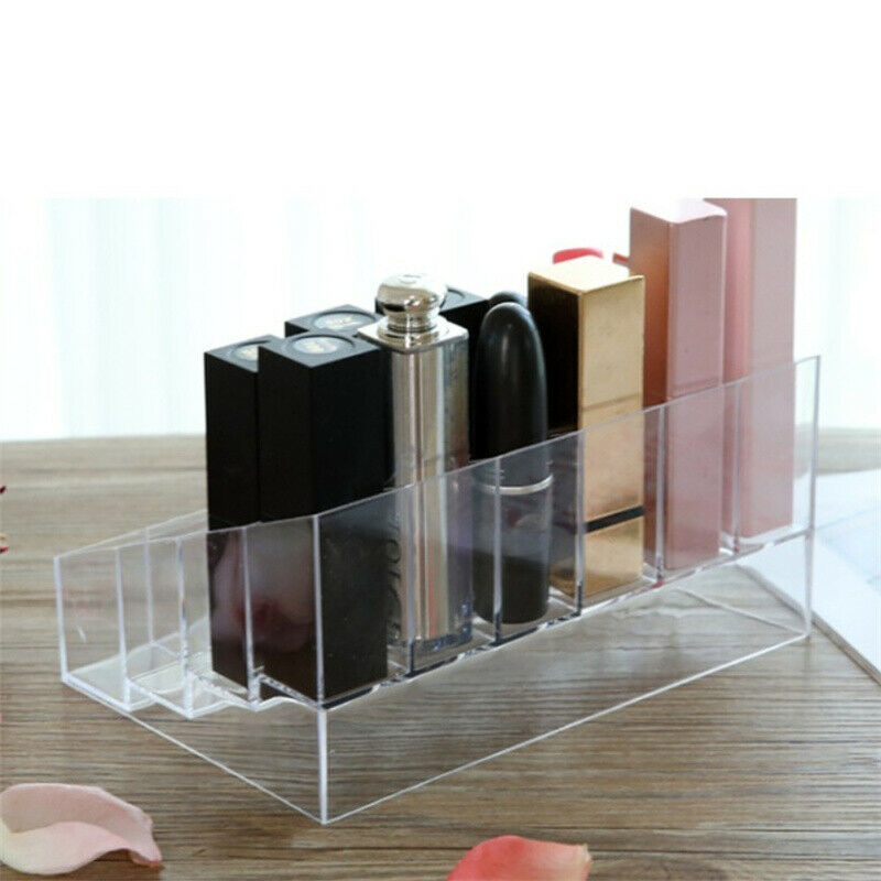Clear Acrylic 24 Grid Makeup Storage Box Lipstick Polish Display Stand Ho.l8