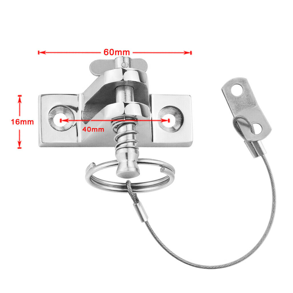 Marine 316 Stainless Steel Boat Canopy Fitting Quick Release Pin Lanyard