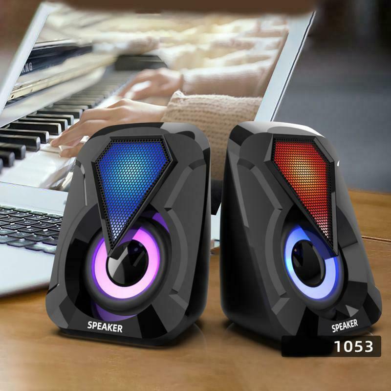 Surround Sound System RGB LED PC Speakers Bass USB Wired Gaming Desktop Computer