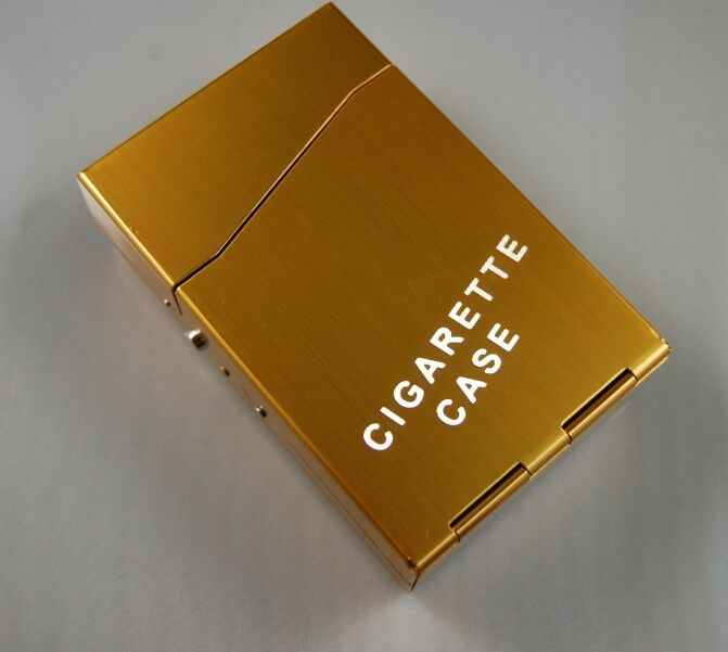 yellow Lightweight Aluminum Cigarette Cigar Tobacco Case Holder Box MA GBM