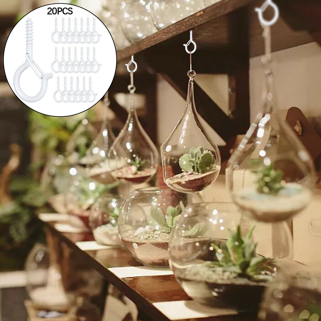 20PCS Q-shaped Ceiling Hooks Safety Buckle Design Outdoor Practical Gadget