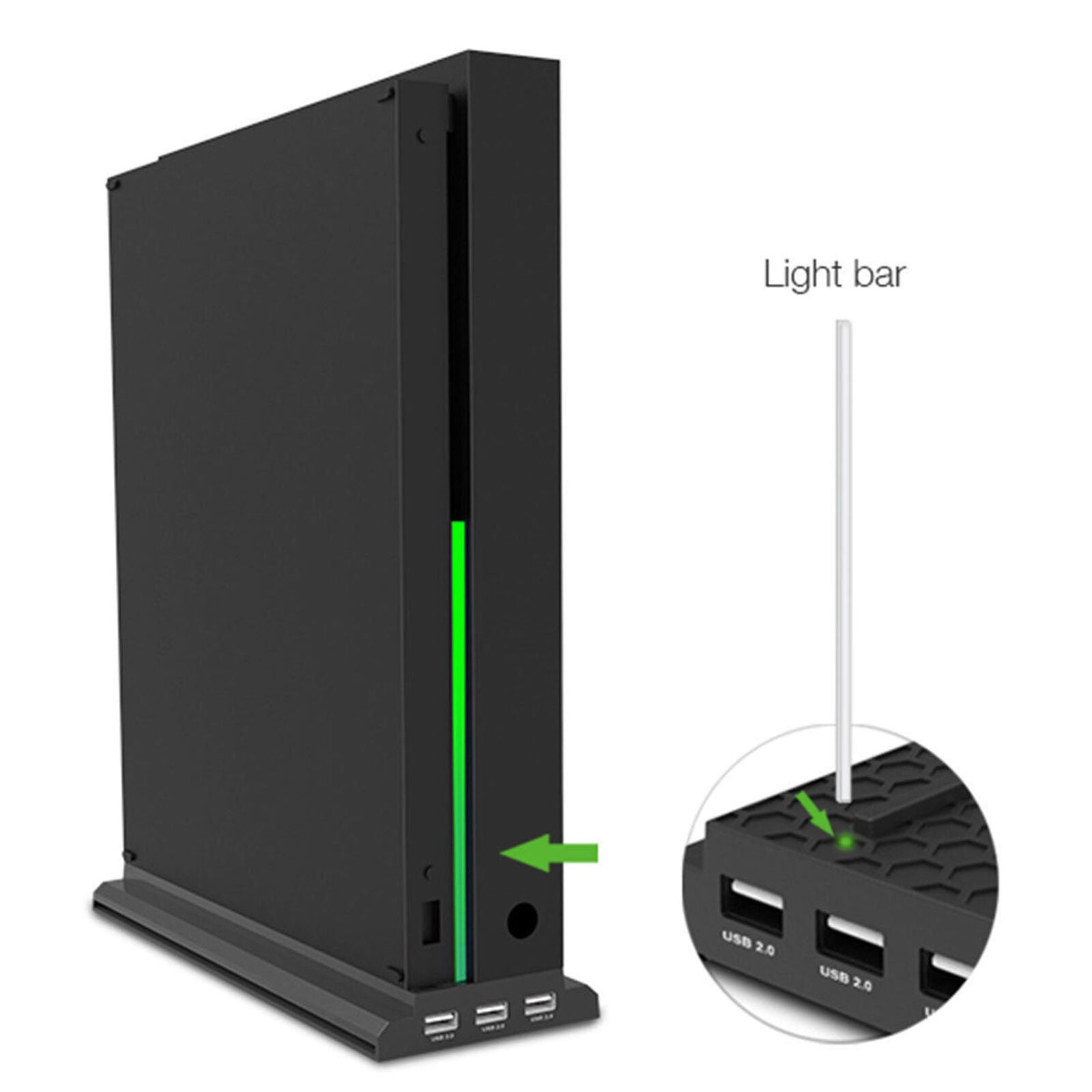 Vertical Stand Cooling Fan For Xbox one X Console With 3 USB Ports