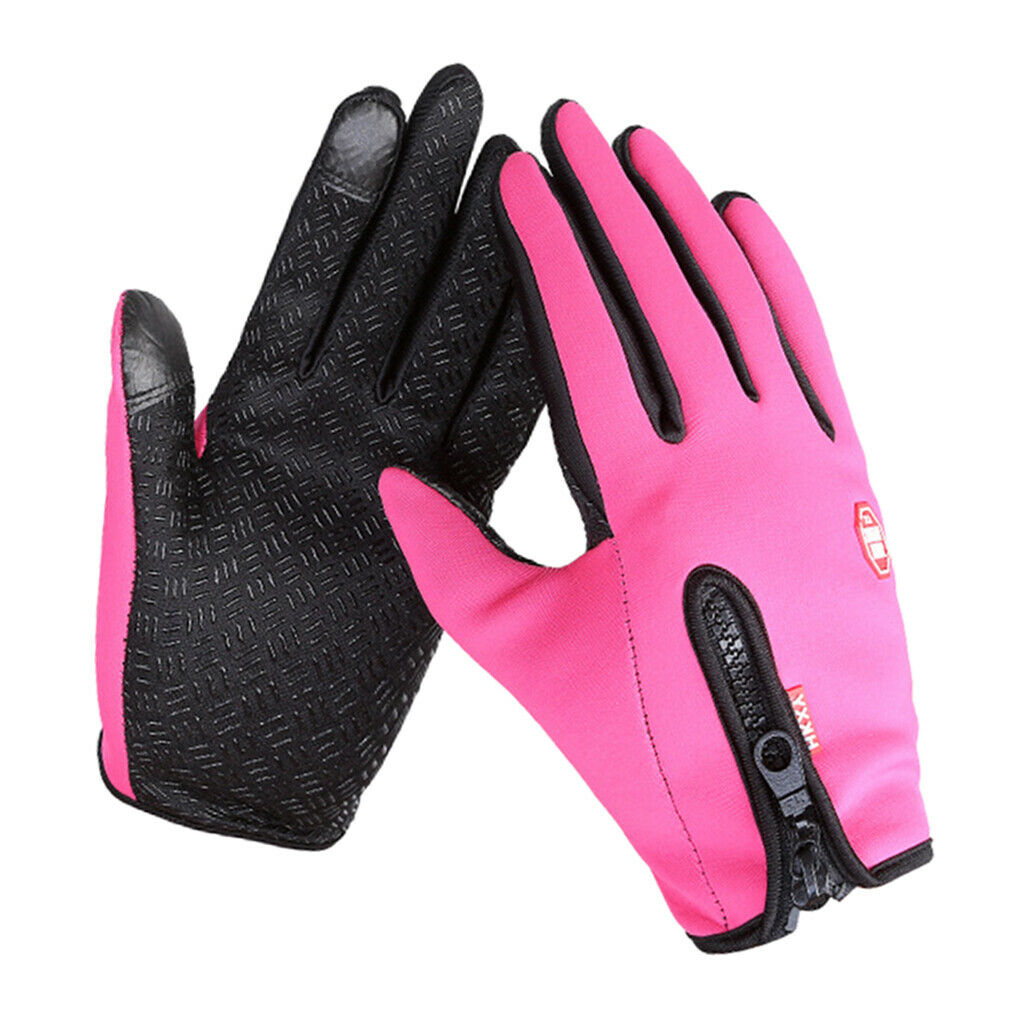 Thermal Windproof Waterproof Winter Gloves Touch Screen Mittens Pink XL