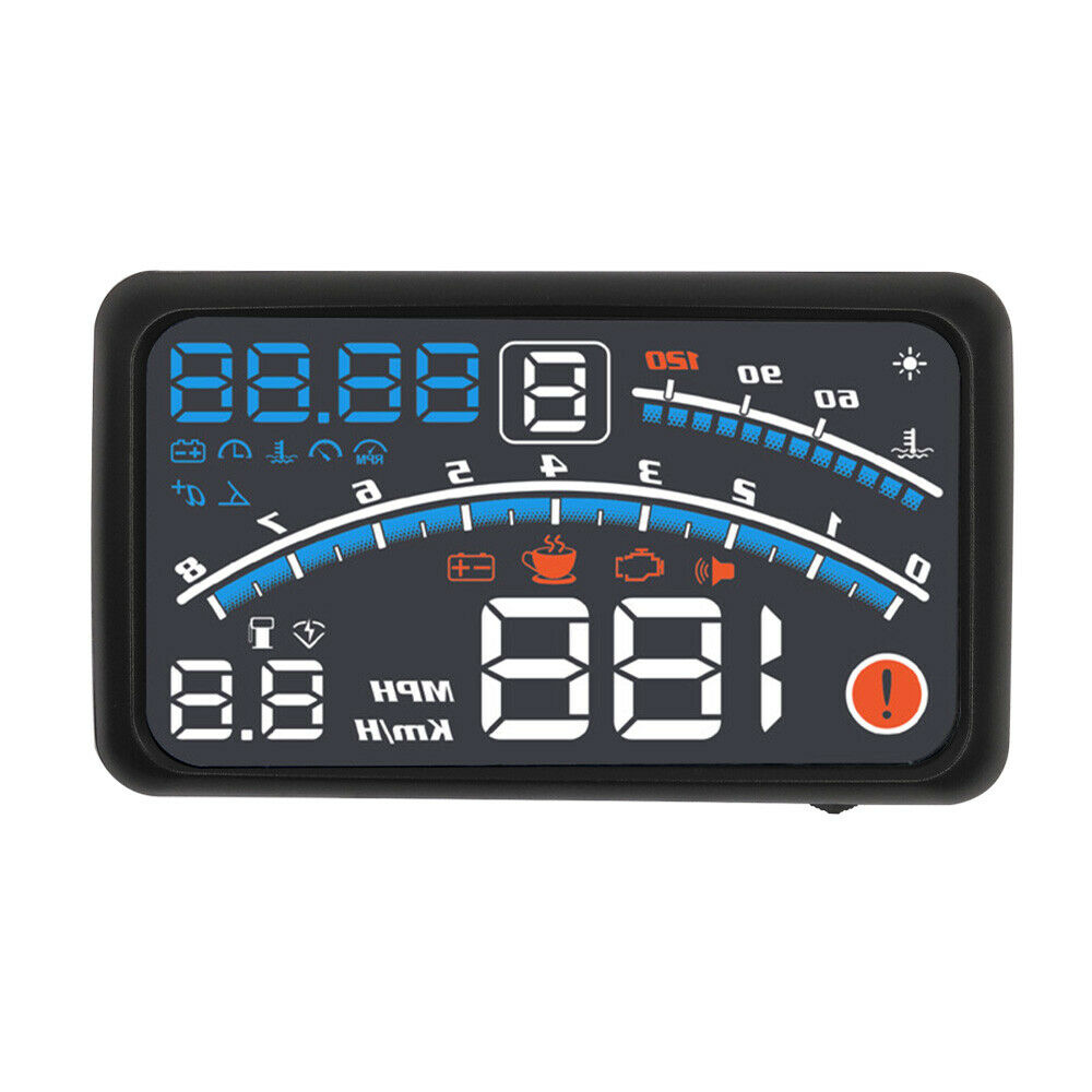 5.5" OBD2 Car Digital HUD Head Up Speed Display OBD2 Warning with Non-slip Mat