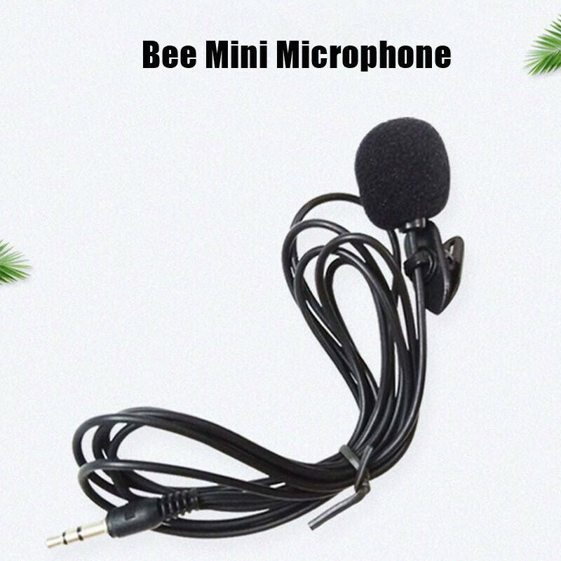 3.5mm Clip On Coat Lapel Microphone Hands Free Wired Condenser Mini Mic NewBDAU
