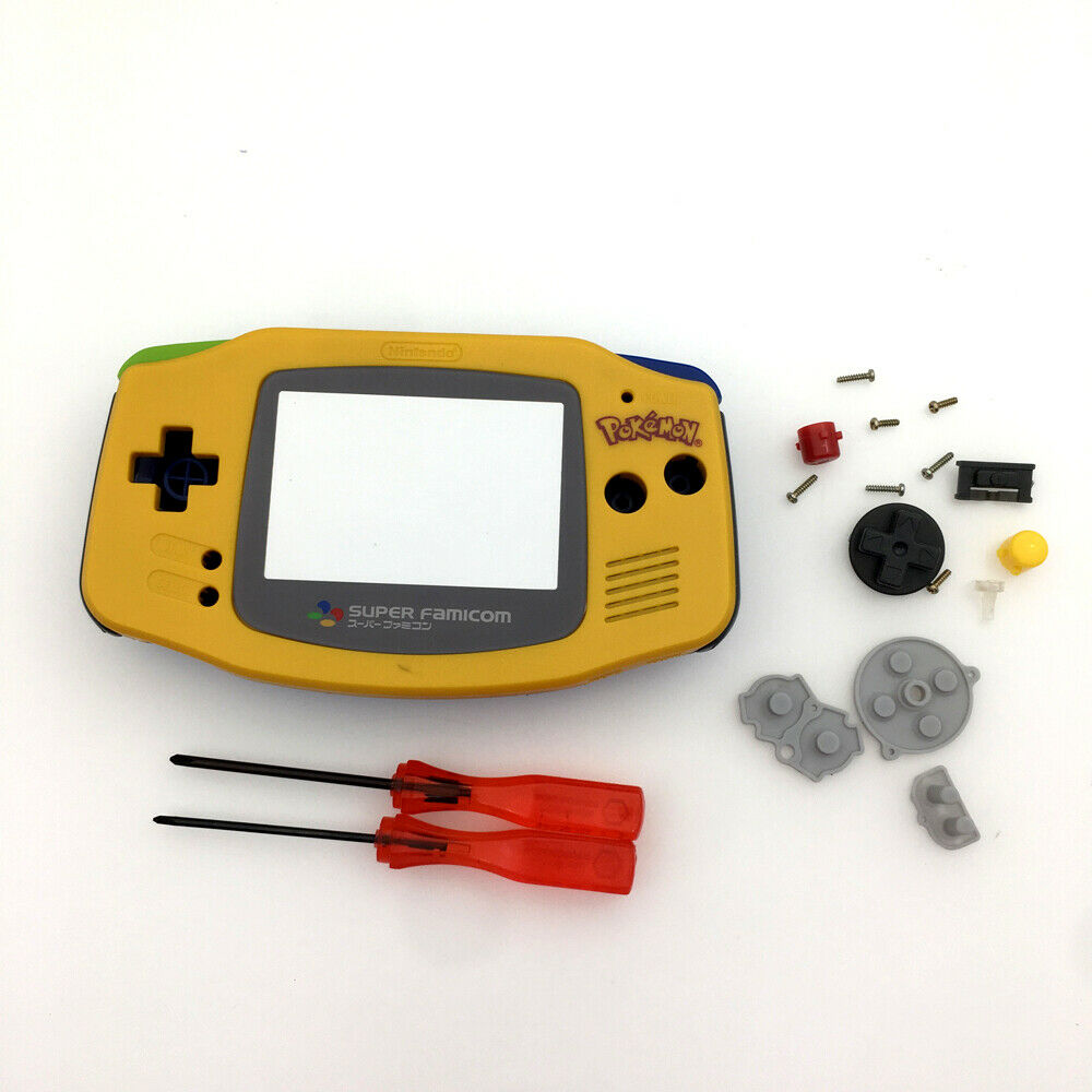 5 Sets Pokemen Full Housing case & Glass Screen Lens For Game Boy Advance GBA