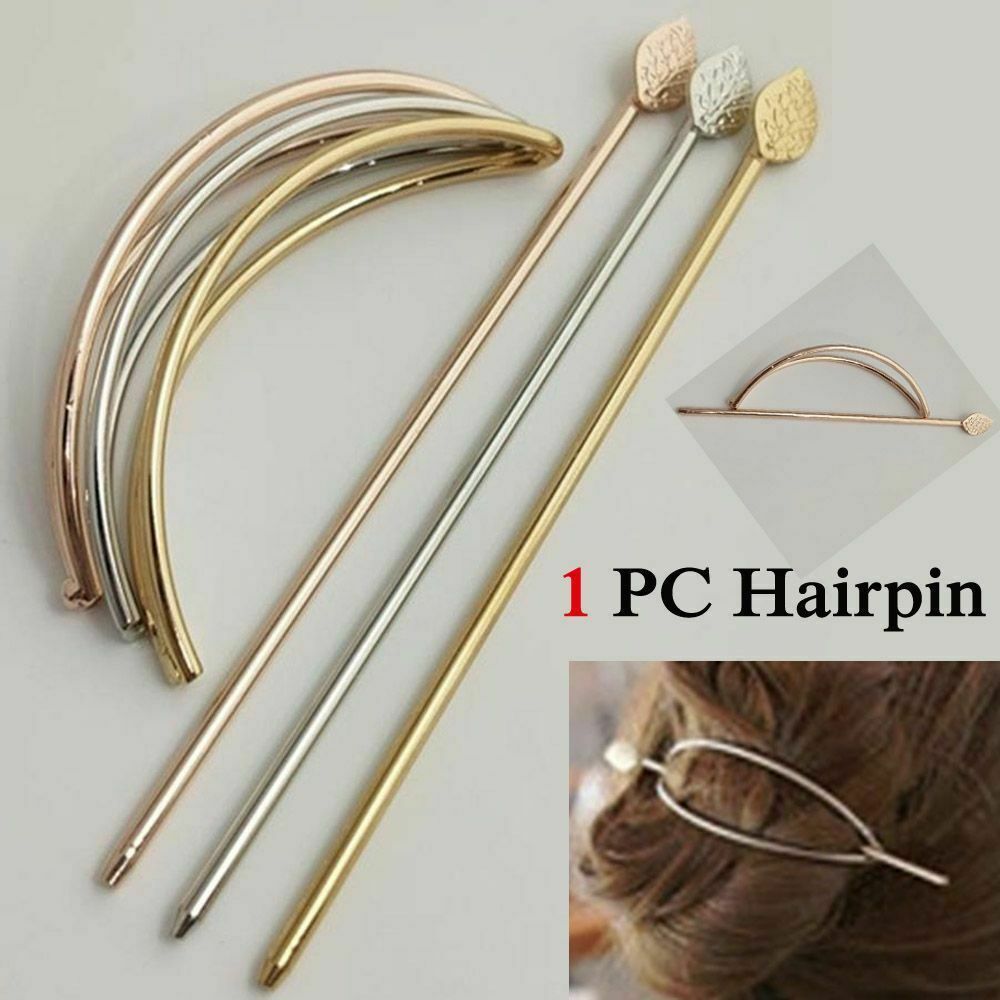 Simple Oval Leaves Hair Clip Hollowing Out Hair Accessories Metal Hairpin