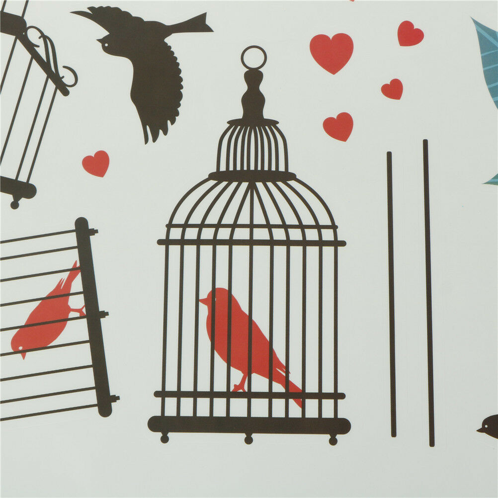 Flowers Birds Birdcage Stickers Decals Wall Art For HomeLiving Room`Bedro.l8