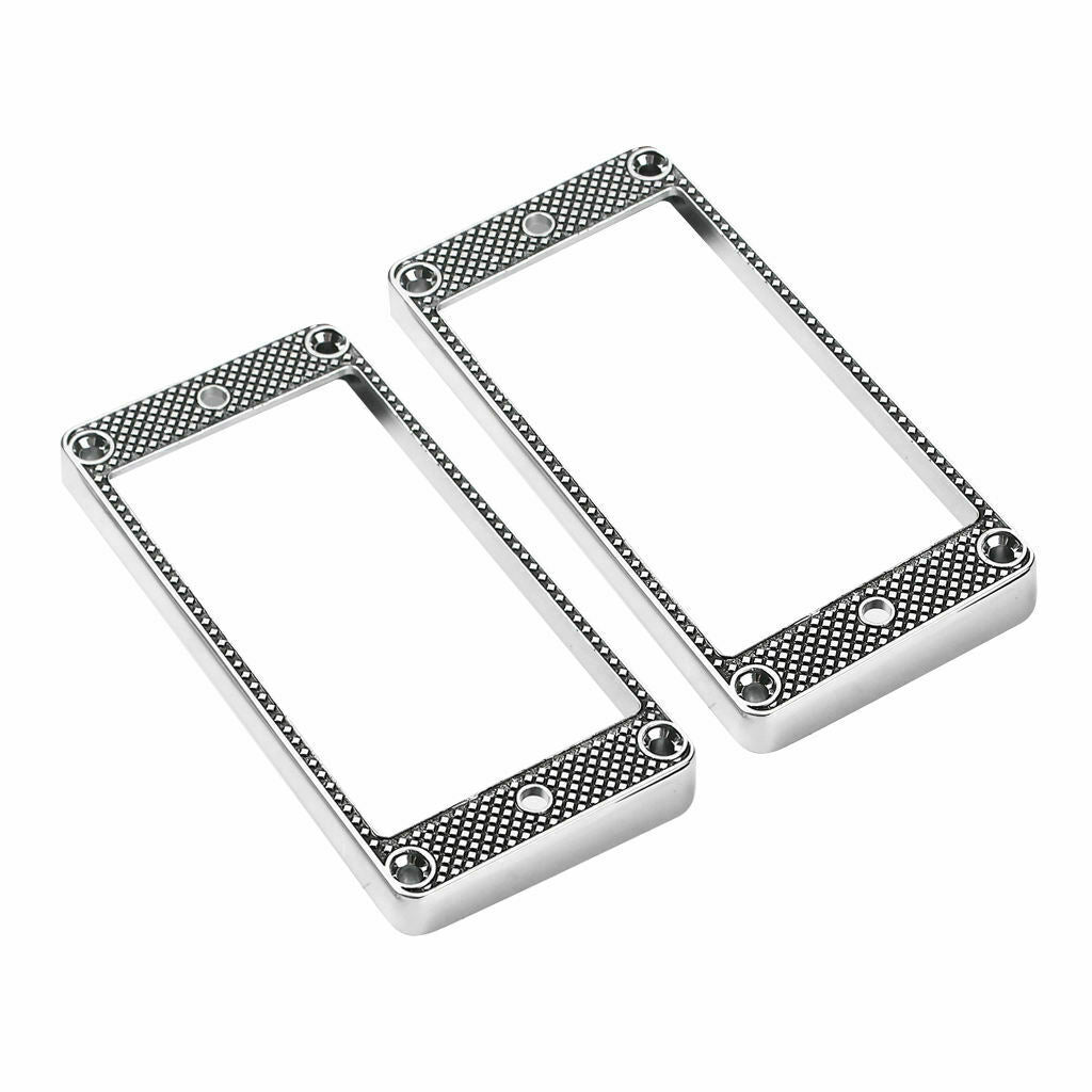 2x Metal Electric Guitar Pickup Rings 91x45mm Luthier Supply