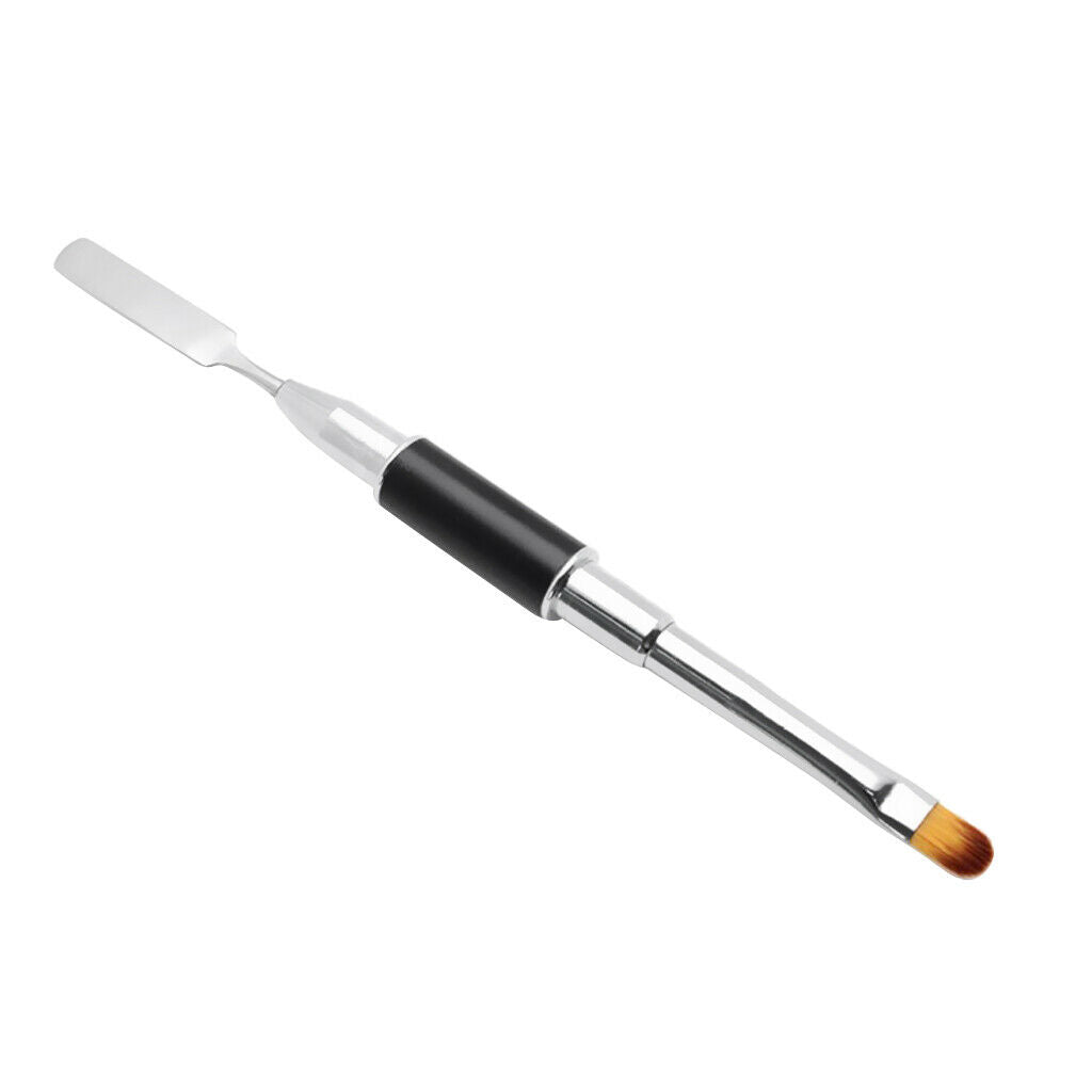Double-sided Brush Gel Brush With Spatula For Nail Art Poly Acrylic Gel