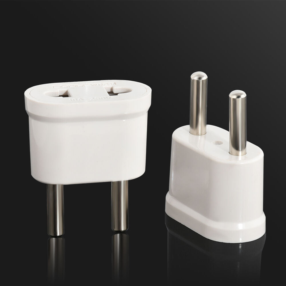 2X Travel Charger Wall AC Power Plug Adapter Converter US USA to EU Europe White