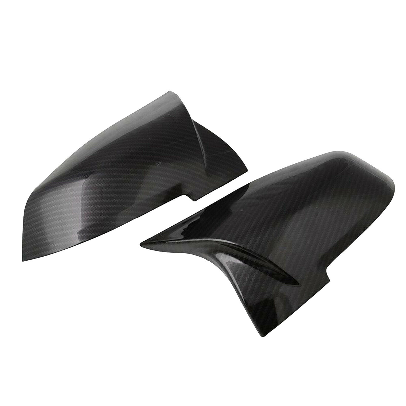 1 Pair Carbon Fiber Style Rear Mirror Cover Caps for BMW F20 F22 F30 F36 M3, ABS