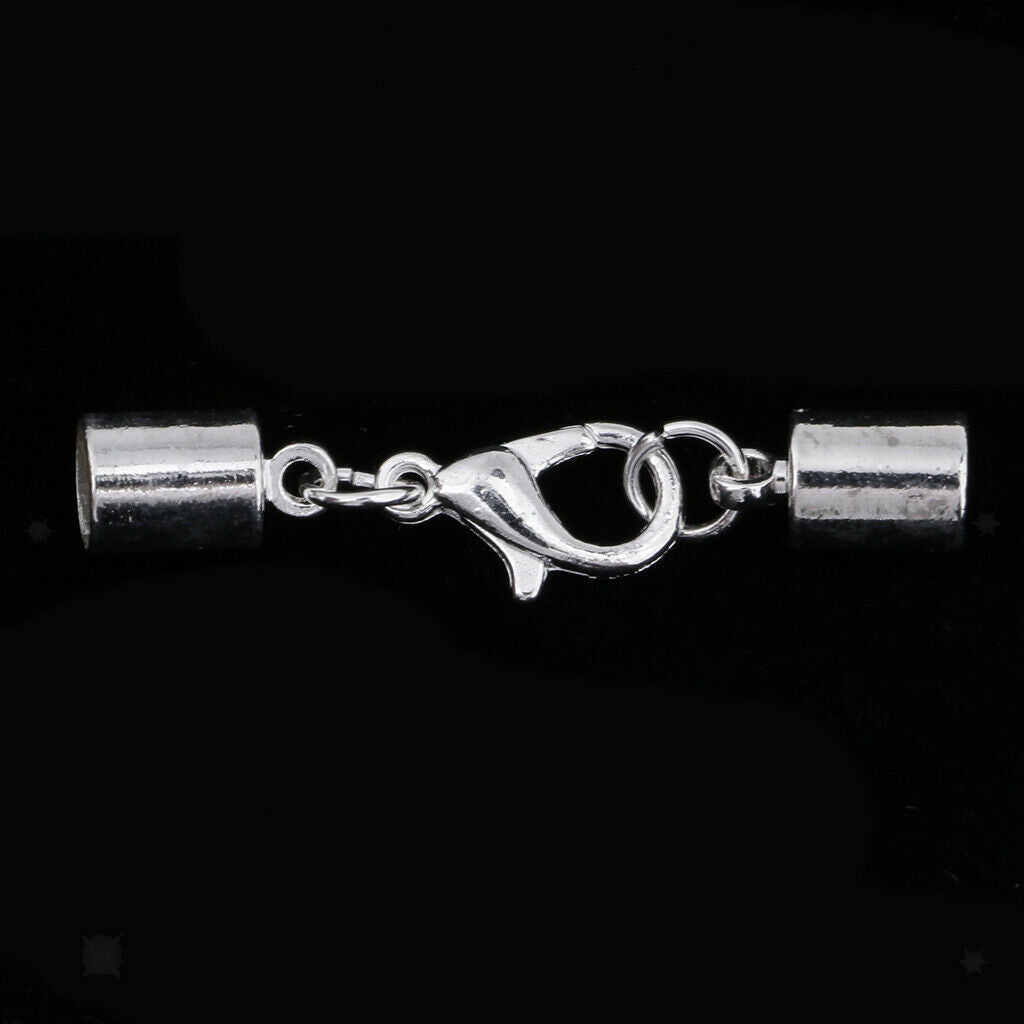 10pcs Cord End Caps with Lobster Clasp for Leather Cord Bracelet Necklace