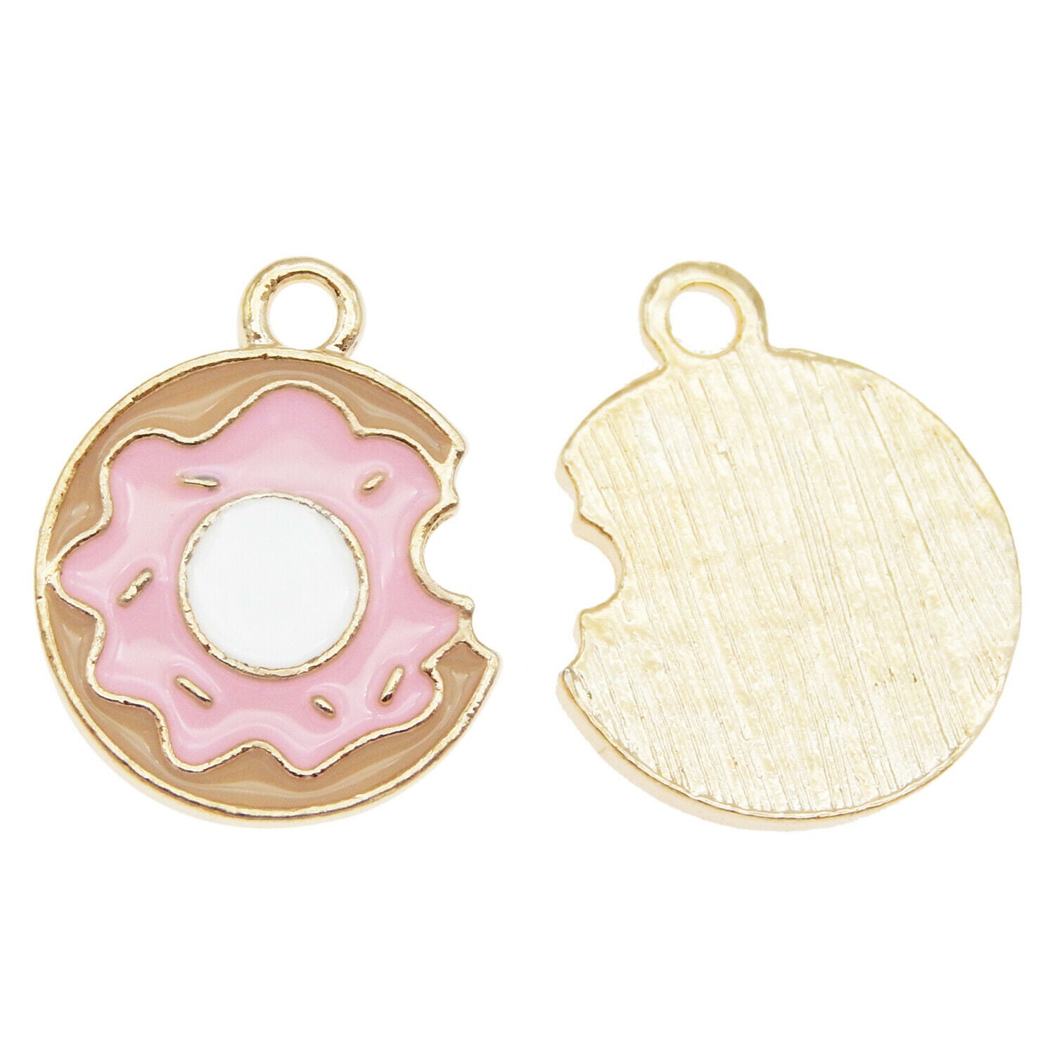 20PCS Enamel Plated Colorful 19x15mm Dessert Donuts Charms Pendant DIY Findings