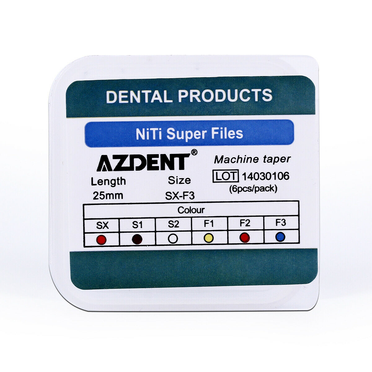 50xDental Endodontic NiTi Engine Use Super Rotary Files SX-F3 25mm 6Pcs/kit