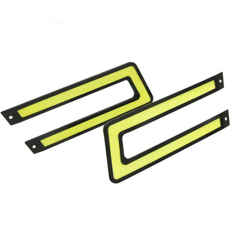 2PCS U-shaped Car LED Daytime Running Waterproof COB High-power Driving Lights