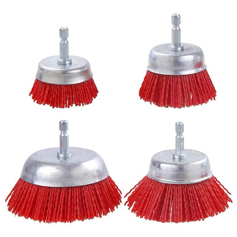 10 Pack Nylon Filament Abrasive Wire Brush Wheel & Cup Brush Set with 1/4 InchS7