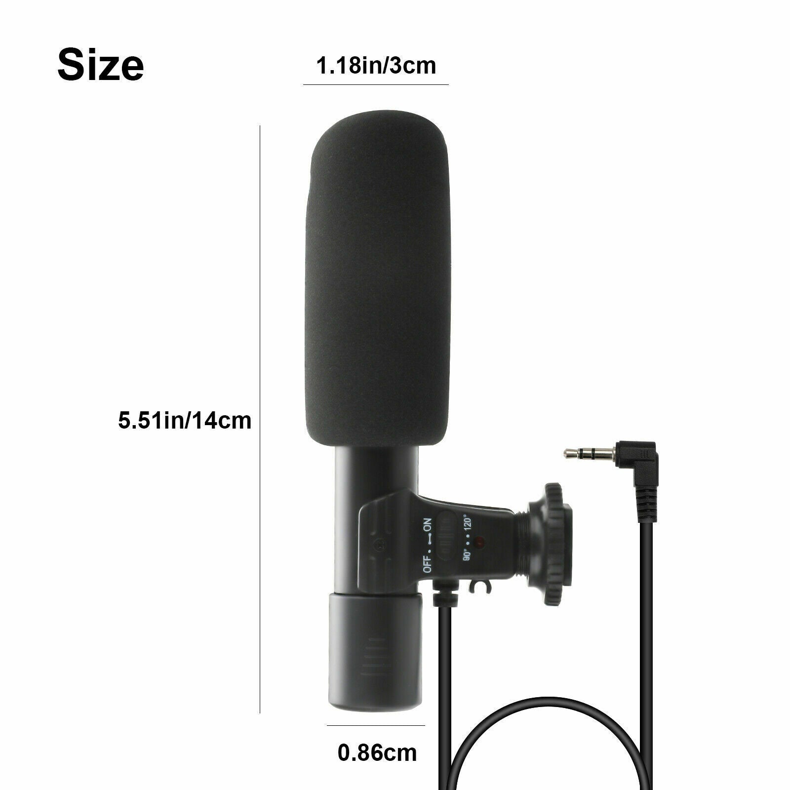 3.5mm External Stereo Microphone For DV Camcorder Phone Canon Nikon DSLR Camera