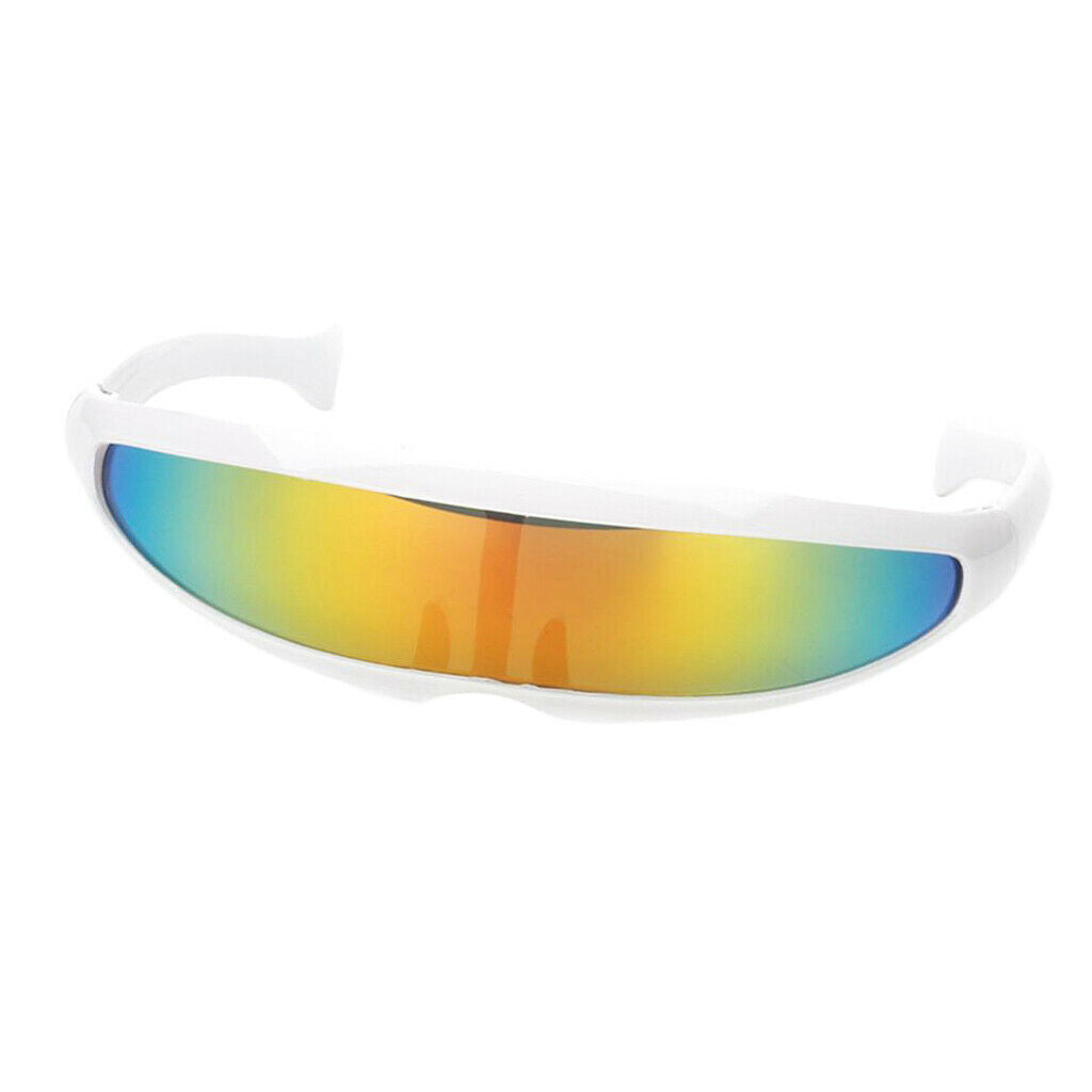 5/pack Yellow Mirrored Futuristic Shield  Sunglasses Party Glasses