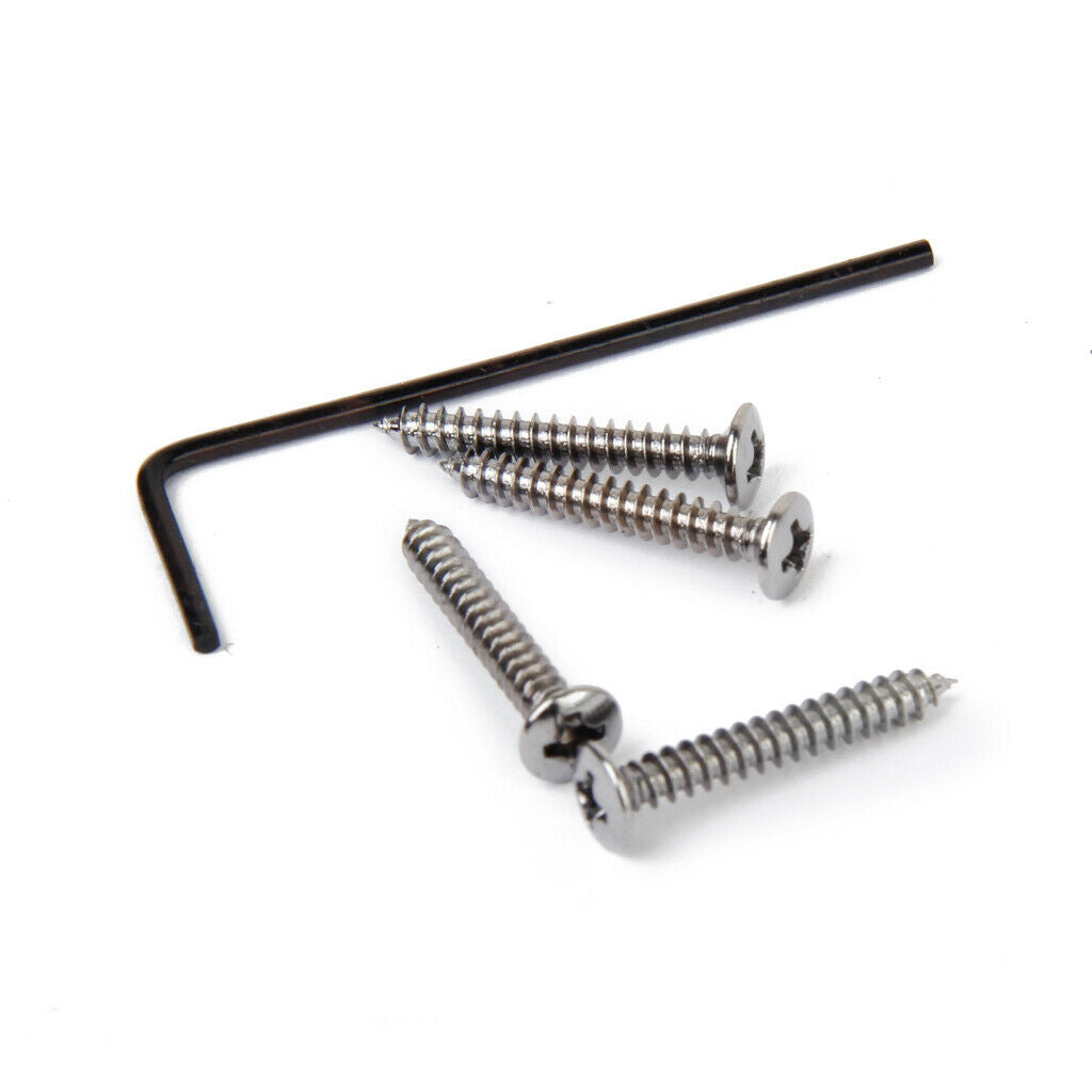 1 Set Zinc Alloy 4 String Bass Bridge with Wrench Screws for Guitar Bass