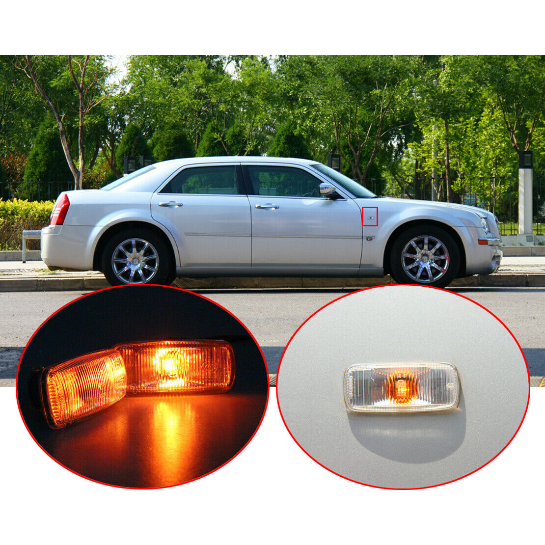 2x Fender Side Marker Light Lamp fit for Chrysler Dodge Jeep Compass Patriot Acc