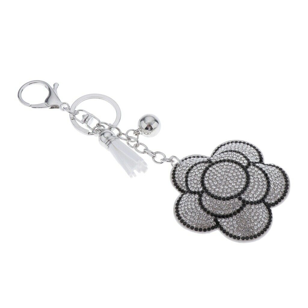 Crystal Flower Charm Key Chain Female Key Ring Crafts Ornaments Woman Gifts