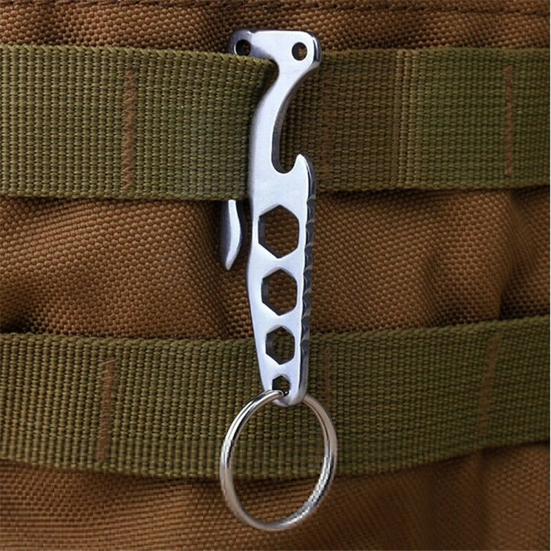 1PC Stainless Steel Pocket Multifunction Tool Opener Keychain Key Ring EDC S Lt