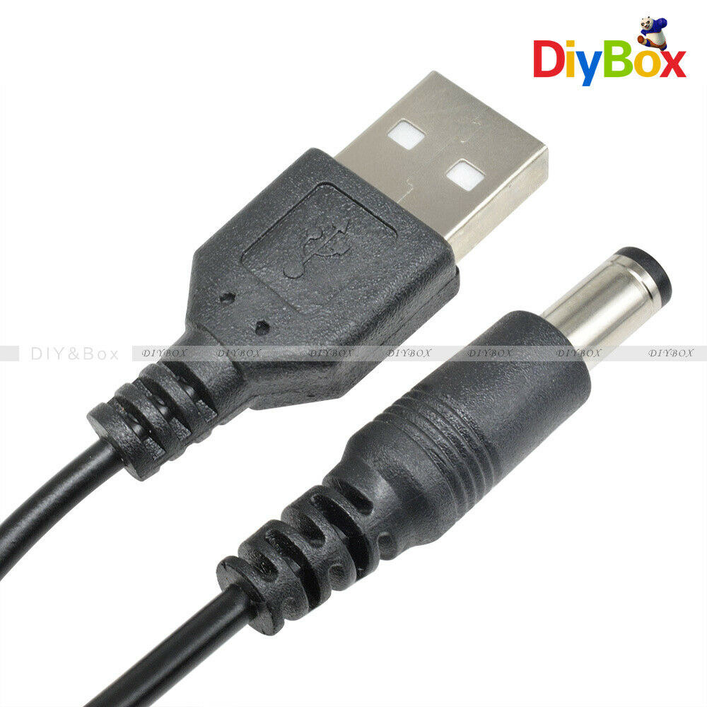 USB 2.0 Male A To DC 5.5mm x 2.1mm Plug DC Power Supply Cord Socket Cable D