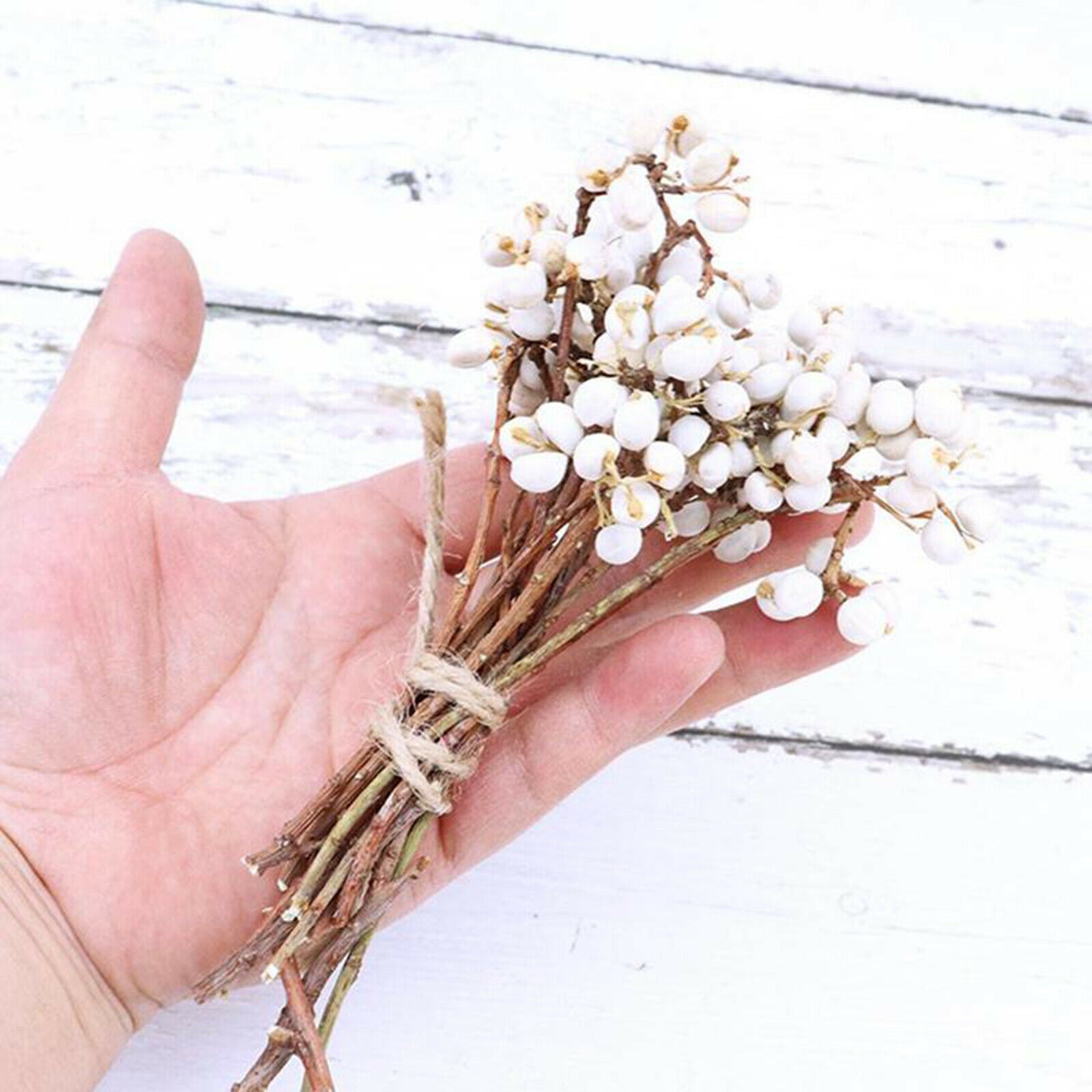 Cotton Ball Stems Plants Branches Floral Arrangement Farmhouse Wedding Home